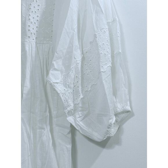 By Timo Cotton Eyelet Lace Mini Dress in White Size XS - Picture 6 of 8